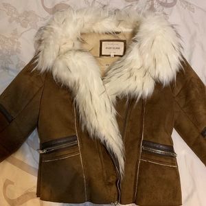 River Island faux fur suede coat